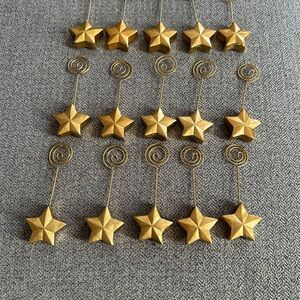 Set of 15 gold star name tag or photo holders